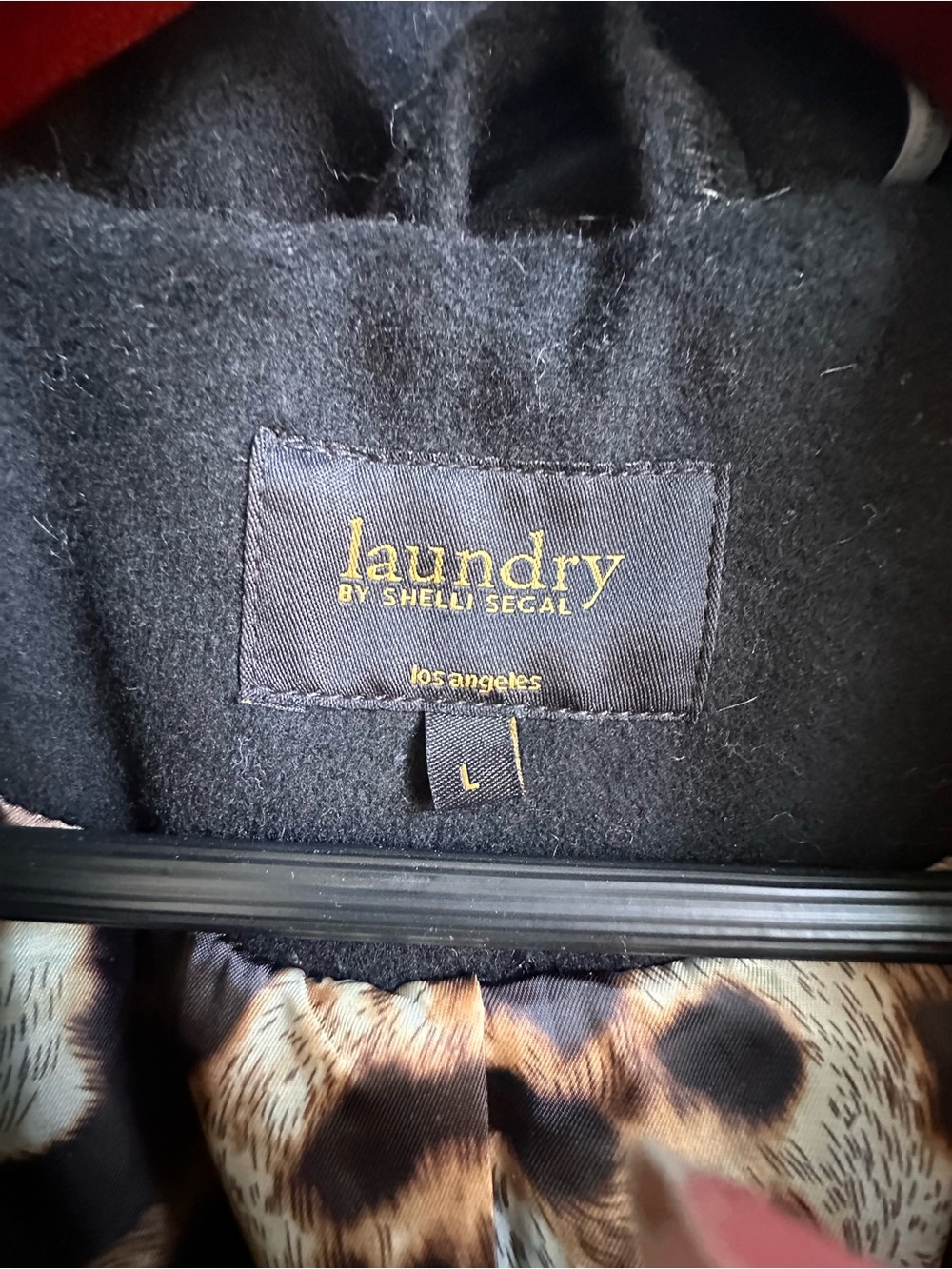 Laundry By Shelli Segal Black Hooded Trench Coat with Faux Fur Trim - Picture 5 of 6